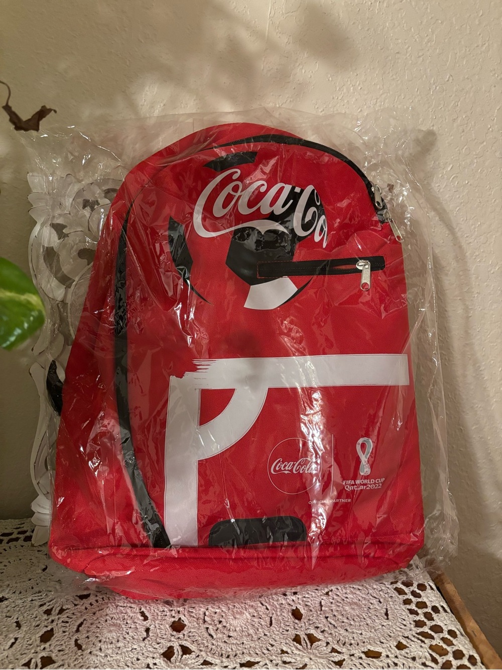 Coca-Cola Red Logo Backpack. FIFA World Cup 2022.